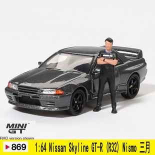 Nissan MINIGT 含人偶 尼桑R32 Nismo 合金汽車模型 1：64