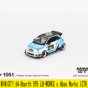 阿巴斯Abarth 595 寬體 合金車模型 IZTK Abas MINIGT