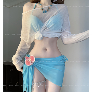 2025新款 防曬比基尼純欲風(fēng)泳衣女度假 女士分體游泳衣顯瘦性感罩衫