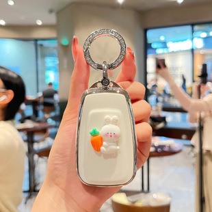 適用于豐田皇冠陸放鑰匙套卡通風(fēng) 13全包TPU保護(hù)殼包扣 汽車12
