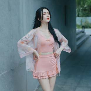 亦美珊泳衣女分體顯瘦2025年新款 高級感海邊度假三件套國風泡溫泉