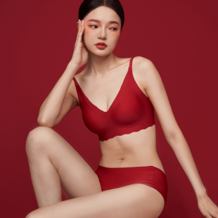 結婚內衣套裝 本命年文胸婚慶禮盒 新娘女情侶紅色小胸質感新郎內褲