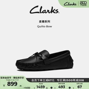 英倫一腳蹬樂福鞋 Clarks其樂QuiltoBow女鞋 牛皮豆豆鞋 新款 夏季