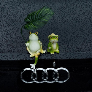 汽車尾部撐傘青蛙釣魚擺件創意車頂玩偶裝 飾品電動車尾部公仔掛件