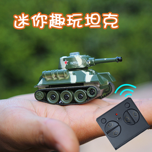 網紅迷你小型坦克遙控電動兒童玩具越野仿真微型軍事Q版 模型汽車