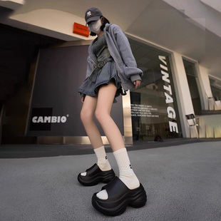 超厚網紅涼鞋 外穿2025新款 不累腳巨好看 墊女士夏季 jvbv潮流增高鞋