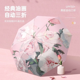 小巧便攜遮陽(yáng)傘女晴雨傘兩用防曬防紫外線口袋傘扁迷你太陽(yáng)傘自動(dòng)