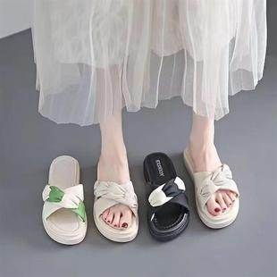 百搭配裙子一字涼拖夏2025新款 女 外穿厚底休閑沙灘溫柔仙女風拖鞋