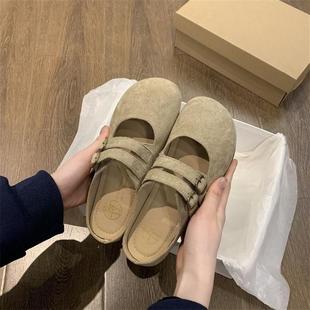 復(fù)古包頭半拖鞋 春夏法式 女 外穿2025新款 一腳蹬懶人勃肯瑪麗珍單鞋
