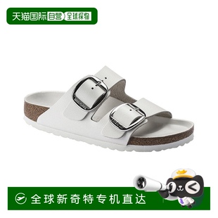 美國(guó)奧萊 自營(yíng) 白色 Arizona大扣皮革涼鞋 直發(fā) Birkenstock