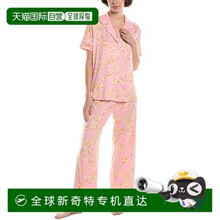 美國奧萊 粉紅色 直發 2件套凹口睡衣 自營Natori