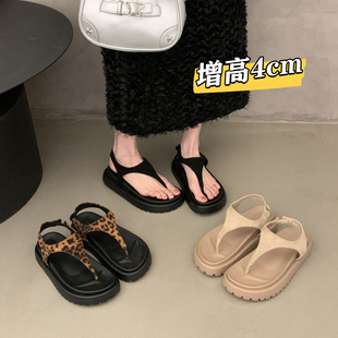 夏季 2025新款 外穿不累腳夾趾沙灘羅馬 女款 品牌厚底夾腳人字拖涼鞋