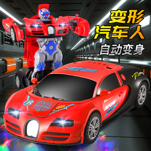 兒童自動變形機器人金剛男孩玩具3一6歲汽車4男童5益智新款 汽車人