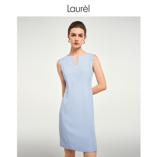 Laurel勞芮春夏經(jīng)典 別致圓領高智淡人航海連衣裙女LWD341Y05800