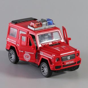 兒童玩具慣性仿真越野車奔馳大G可開門警車消防小汽車模型男女孩