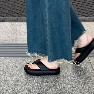 防滑防臭踩屎感2024新款 厚底人字拖女夏外穿拖鞋 海邊沙灘涼鞋