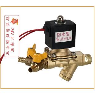 貨車剎車汽車淋水器配件12V24V銅電磁閥濾網水箱放水開關自動水閥