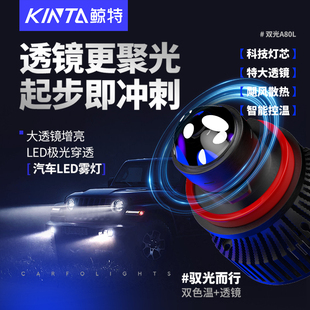 鯨特汽車LED大燈自帶透鏡H8H9H11霧燈專用激光超亮強(qiáng)光改裝 前燈泡
