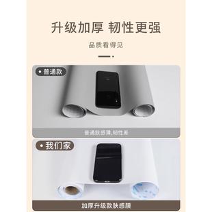 J6DA橙色膚感桌面貼紙自粘防水書桌桌布桌子貼膜家具翻新改色橘色