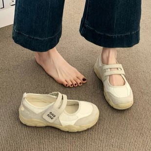 魔術(shù)貼透氣網(wǎng)面瑪麗珍鞋 夏季 不累腳孕婦淺口 女款 品牌厚底包頭涼鞋