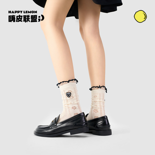 爆款 中筒襪棉芭蕾風2025新款 長襪miu系堆堆襪 薄款 花邊襪子女夏季