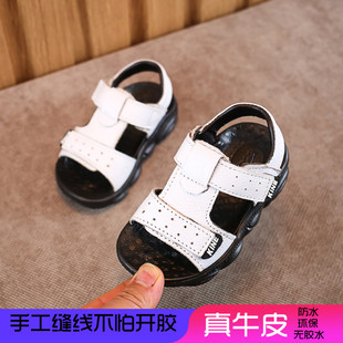 夏季 男童涼鞋 軟底小熊底韓版 兒童沙灘鞋 女寶寶小學生真皮 2022新款