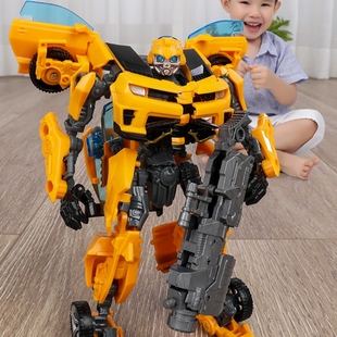 變形玩具汽車機器人金剛起源6擎天手辦柱合金正版 兒童男孩3大黃蜂