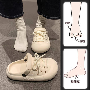 胖mm一腳蹬孕婦鞋 女鞋 子孕晚期水腫包頭半 夏季 現貨胖腳寬腳女涼鞋