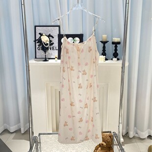 睡裙少女純欲卡通甜美寬松吊帶睡衣吊帶裙家居服 新款 新品 冰絲夏季