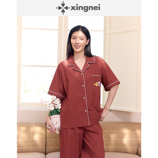 古巴領薄款 夏季 套裝 2025新款 可外穿涼感家居服 夏款 形內睡衣女短袖