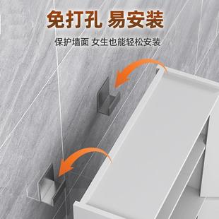 bkk浴室置物架梳妝架洗漱品免打孔現(xiàn)做柜衛(wèi)生間防水粘貼收納架壁
