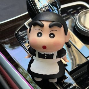 臺愈系治裝 飾車載擺件懷擋汽車內(nèi)飾中控公仔女仆蠟筆小新