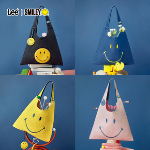 Lee×Smiley官方聯名笑臉包托特包大容量牛仔通勤女包手提單肩包