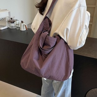 極速慵懶風帆布包女2025新款 簡B約休閑單肩通勤包百搭學生斜挎包