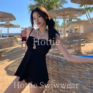 微胖遮肚海邊度假保守高級感顯瘦泳裝 泳衣女2025新款 黑暗蘿莉