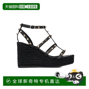 坡跟鉚釘涼鞋 香港直郵Valentino SW2S0F95BAE牛皮 99新未使用