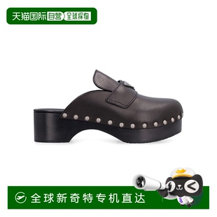 黑色鉚釘穆勒鞋 香港直郵Prada 1Z794MF045248銀色 99新未使用