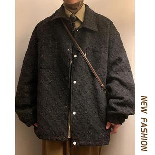小香風外套男士 寬松百搭夾克青年潮流帥氣休閑高級翻領上衣 秋冬款