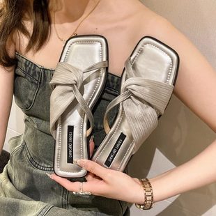 小眾仙女風(fēng)交叉露趾涼鞋 法式 外穿百搭時(shí)尚 女2023年新款 海邊涼拖鞋