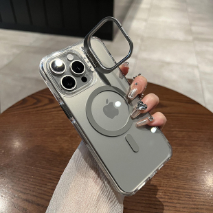 umj適用于iphone16pro手機殼隱形鏡頭支架16pm加厚防摔15proMax蘋果15磁吸充電14pm新款 透明13全包保護套男女