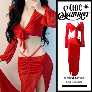 泳衣女分體比基尼海邊度假高級感溫泉泳裝 ChicSummer2025新款 夏季