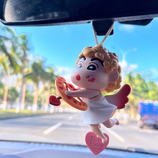 見習愛神可愛蠟筆小新丘比特之箭汽車后視鏡掛件小車掛情人節禮物