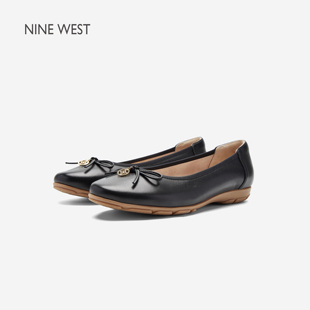 West 軟底羊皮奶奶鞋 玖熙芭蕾風蝴蝶結單鞋 新款 女2025夏季 Nine