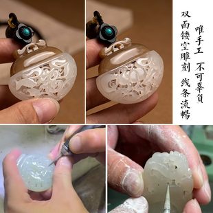 大善堂手工雕刻和田玉路路通男女汽車掛件車內吊飾墜高檔出入平安