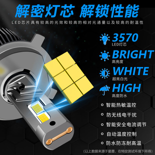 大功率雙銅管汽車led大燈12V24V車燈泡H7H1H4H11霧燈px24 881H13