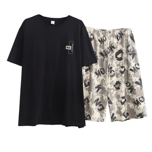 肥佬家居服夏季 新品 加肥加大200斤純棉薄款 睡衣男大碼 可 2025新款