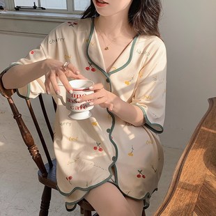 l短褲 短袖 套裝 網紅風可愛夏天夏款 夏季 家居服2025新款 睡衣女款