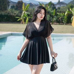 溫泉泳裝 韓國大碼 泳衣女連體大o胸聚攏胖mm遮肚顯瘦200斤寬松裙式