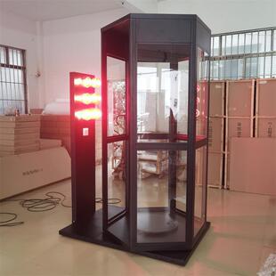 鐵質烤漆六邊形旋轉展架汽車太陽膜展柜玻璃隔熱膜體驗倉