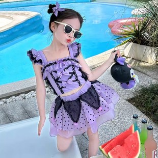 M游泳衣寶寶溫泉泳裝 庫洛米公主裙式 女 新款 女童分體泳衣兒童夏季